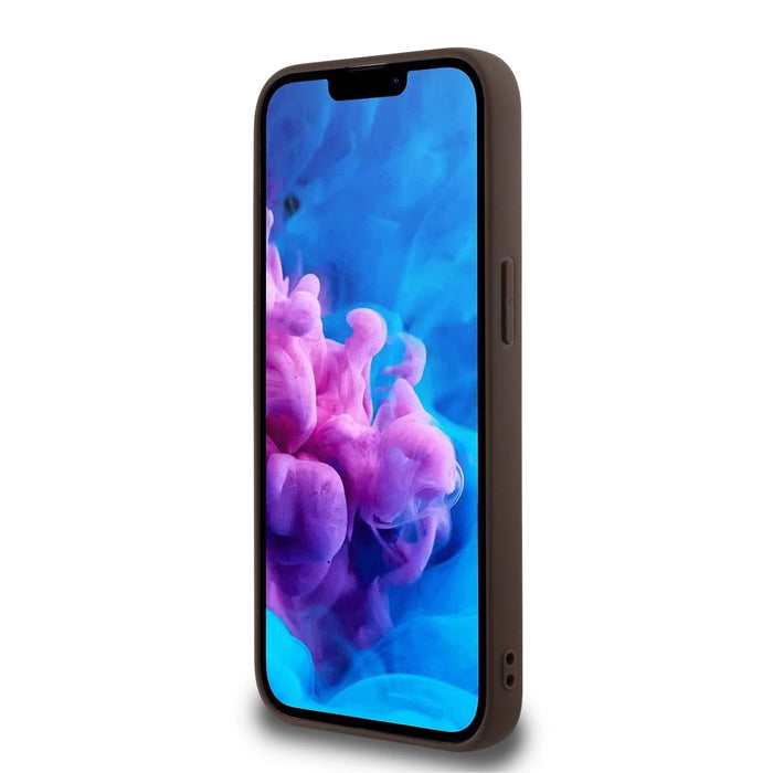 Guess PU 4G Peony case with MagSafe for iPhone 16e - brown