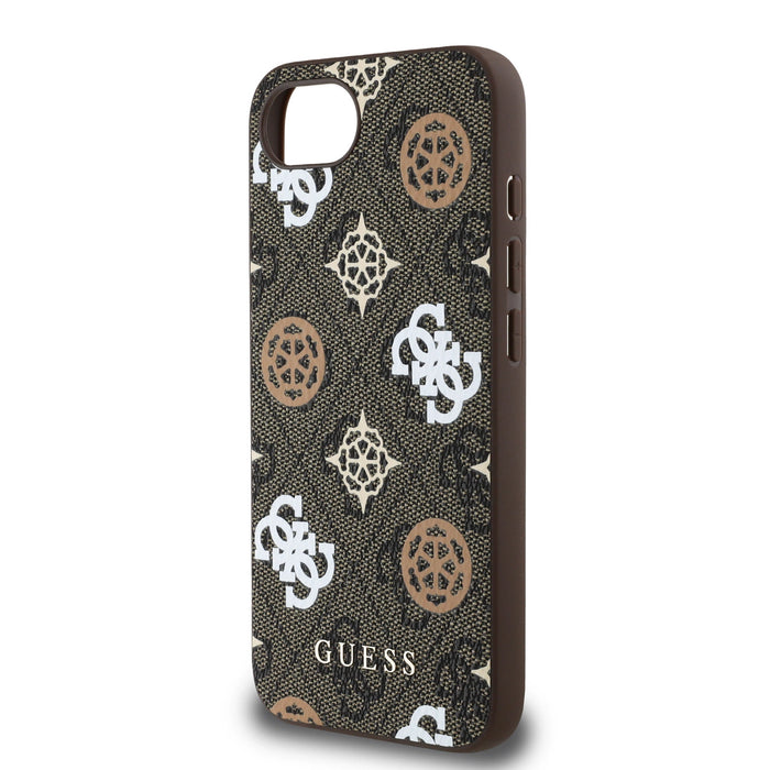 Guess PU 4G Peony case with MagSafe for iPhone 16e - brown