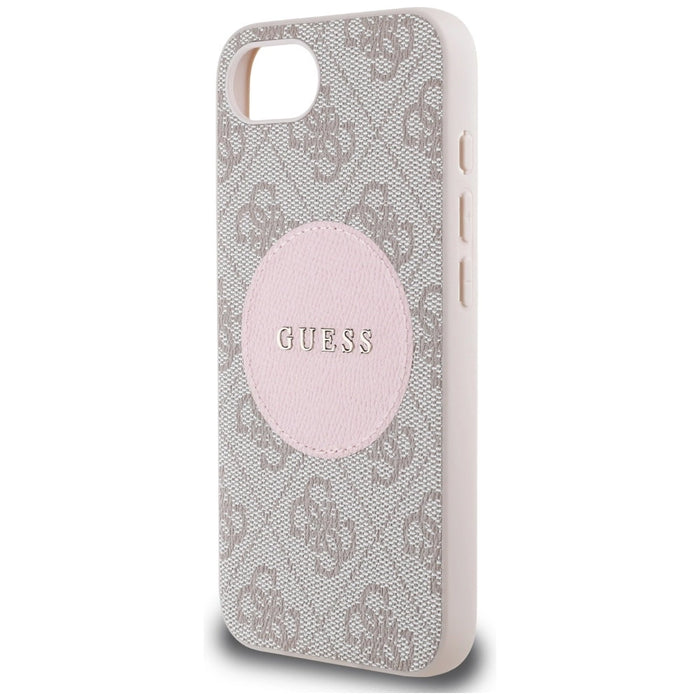 Guess 4G Circle Classic Logo MagSafe case for iPhone 16e - pink