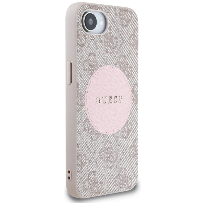 Guess 4G Circle Classic Logo MagSafe case for iPhone 16e - pink