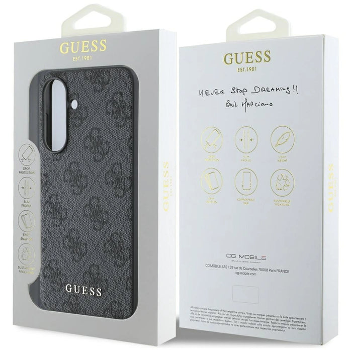 Guess 4G Metal Gold Logo Case for Samsung Galaxy A36 - Black
