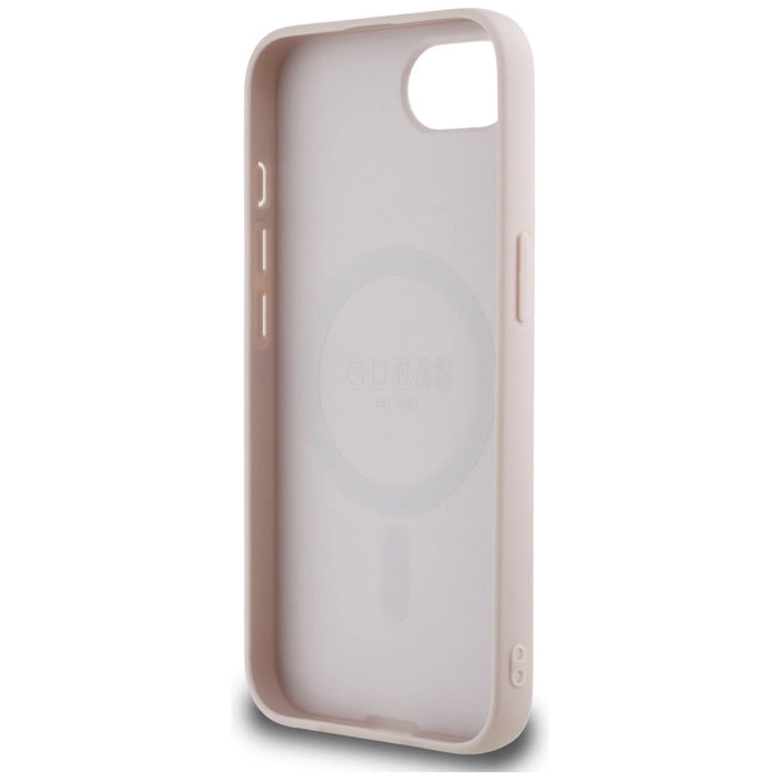 Guess 4G Ring Classic Logo MagSafe iPhone 16e Case - Pink