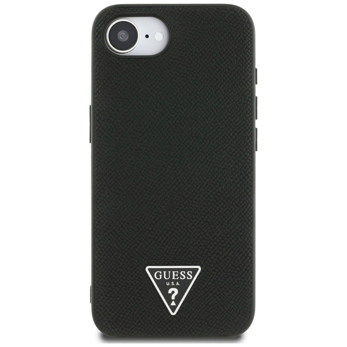 Guess Grained Triangle MagSafe case for iPhone 16e - black