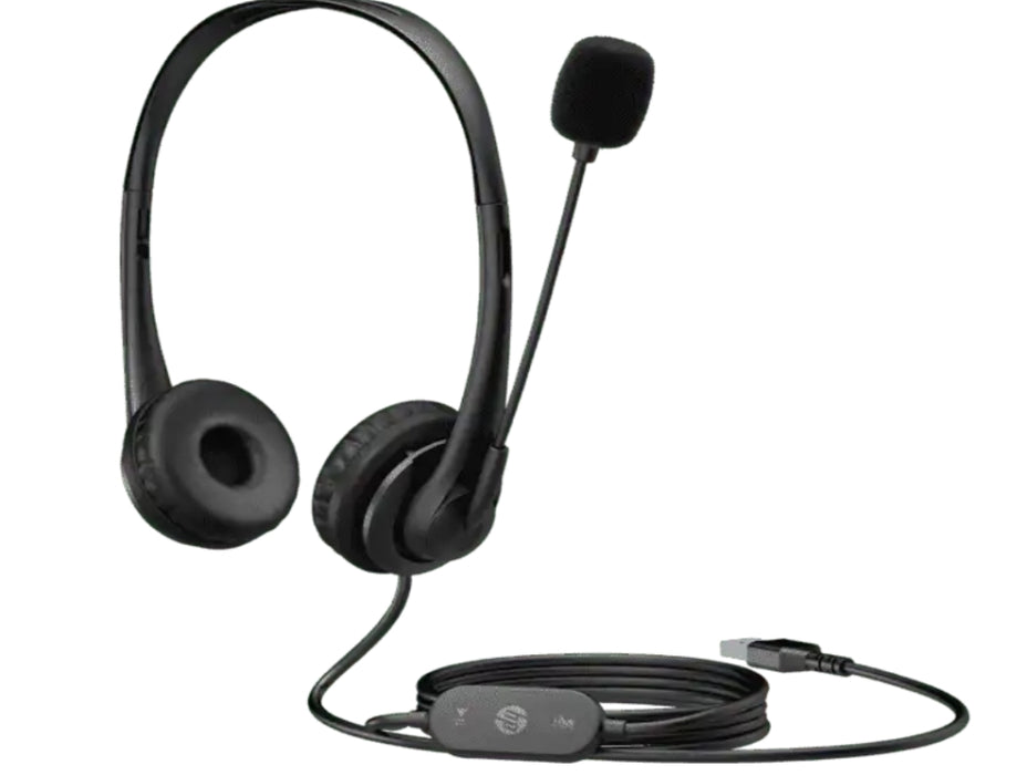Headphones with Microphone HP Auriculares estéreo USB HP G2 Black