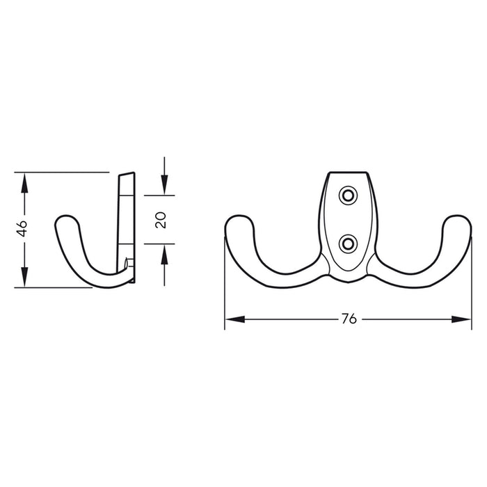 HANGER 46X76 MM BLACK BRONZE HAEFELE