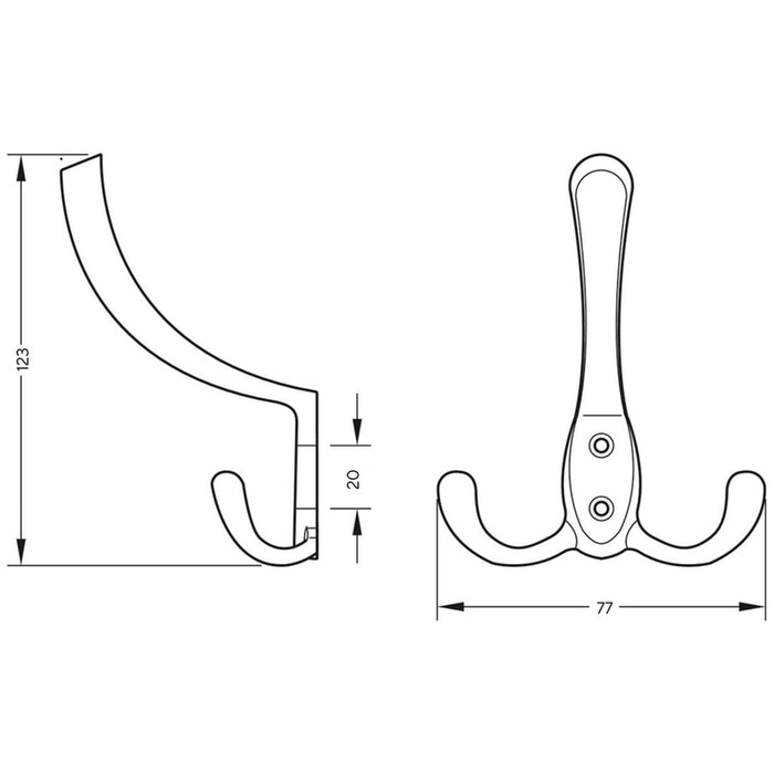 HANGER 123X77 MM CHROME MAT HAEFELE