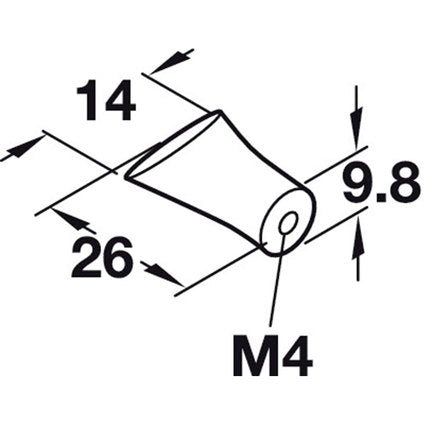HAEFELE MAT NICKEL FURNITURE HANDLE 14x26 mm