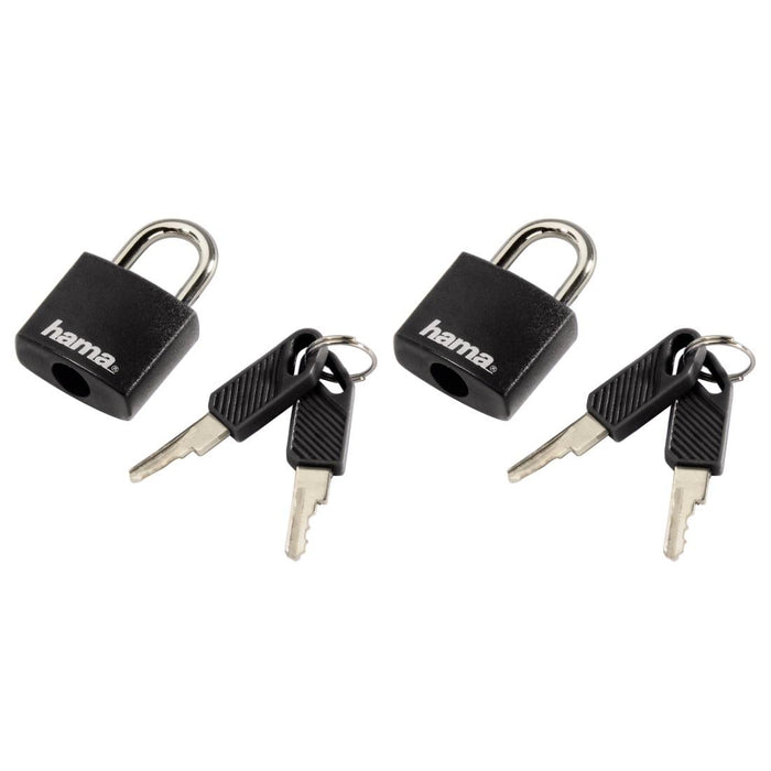 Luggage lock padlock with 2 keys HAMA 105313, Black
