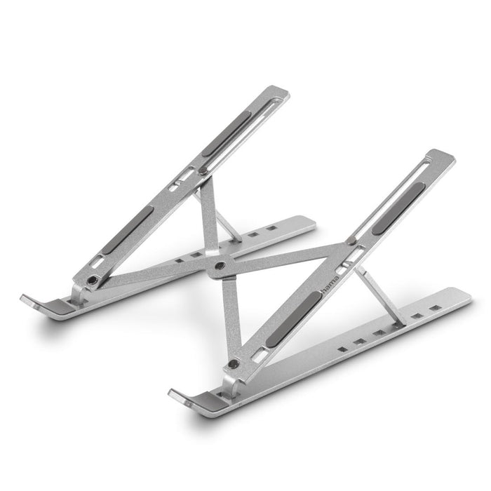 HAMA "Aluminium" laptop stand, folding, tilting, up to 39 cm (15.4"), silver