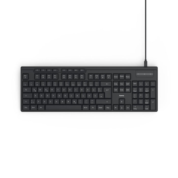 HAMA Wired keyboard CK-200, Cyrillic, USB-A, USB-C, multi-buttons