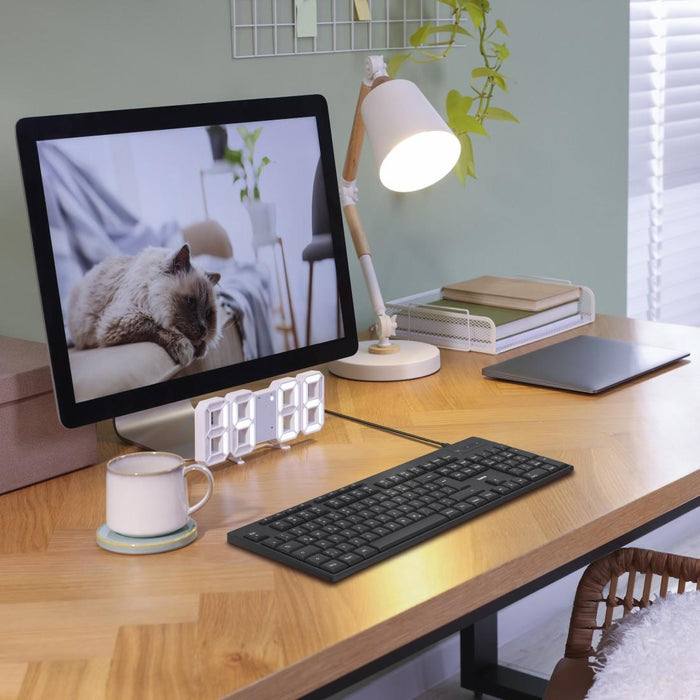 HAMA Wired keyboard CK-200, Cyrillic, USB-A, USB-C, multi-buttons