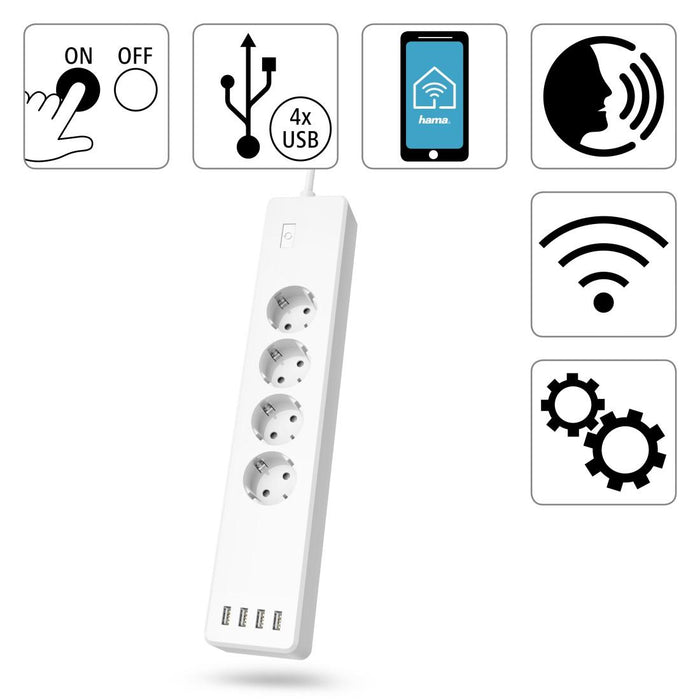 Smart power strip 4 sockets, HAMA-176574