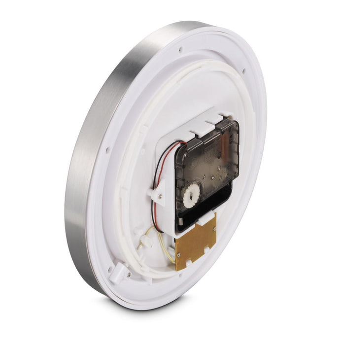 Hama bathroom clock "Mauritius", wall clock with thermometer, Ø 17 cm, aluminium