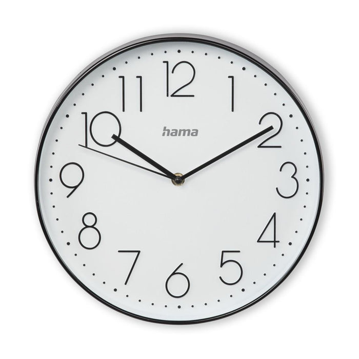 Hama Elegance wall clock, Quiet, 30 cm., White/Black
