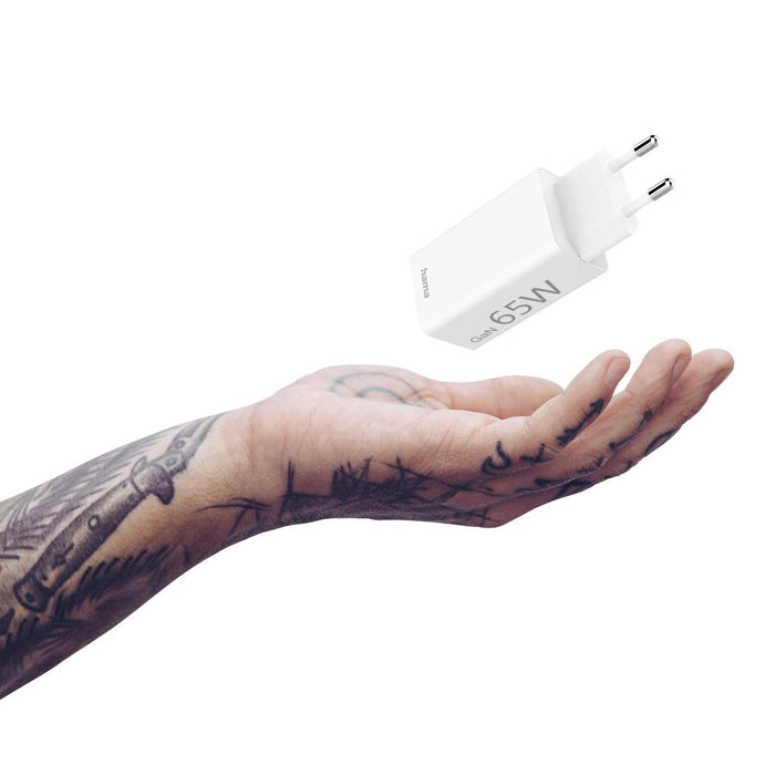 Зарядно устройство Hama 201643 100-240V PD/QC/GaN 65W 1xUSB-C 1xUSB-A