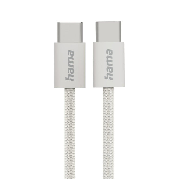 HAMA Charging cable "Fabric", USB-C - USB-C, 1 m, Nylon, gray