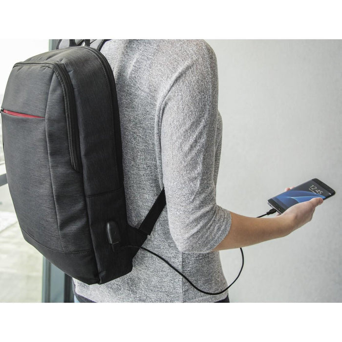 HAMA Manchester laptop backpack, Up to 40 cm (15.6"), USB port, Black, 216489