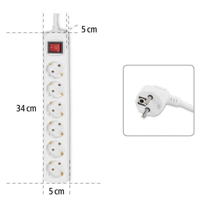 HAMA power strip, 6 sockets, 30384