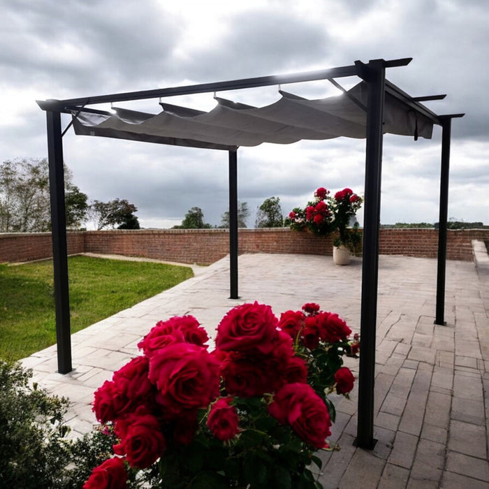 GARDEN TENT 290X290CM WITH MOVABLE ROOF HD HD-8644