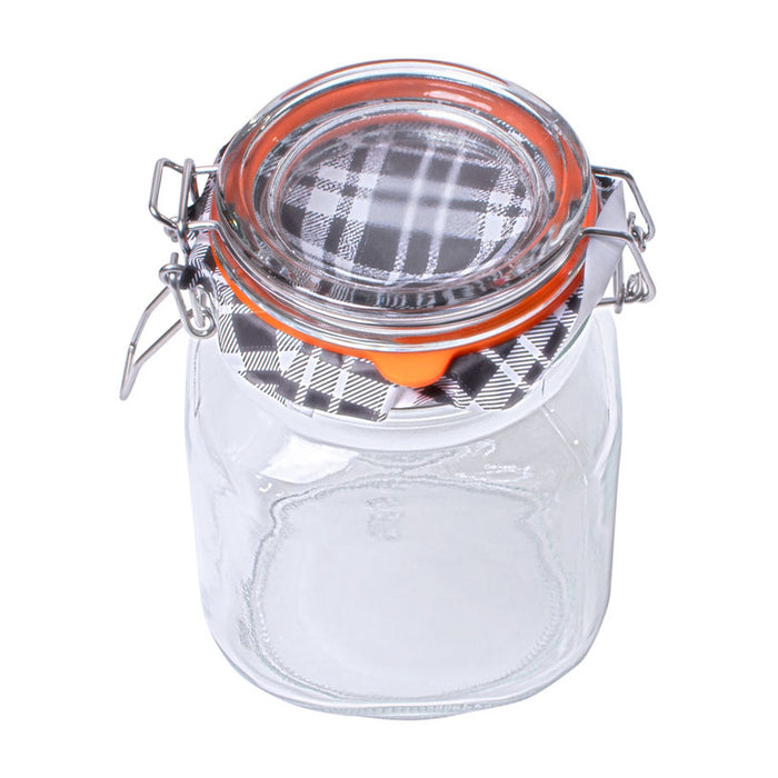 SQUARE JAR 1L WITH HORECANO CLIP