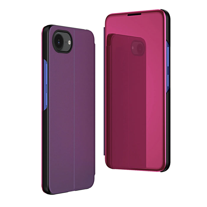 Clear View Case for iPhone 16e Flip Cover - Pink