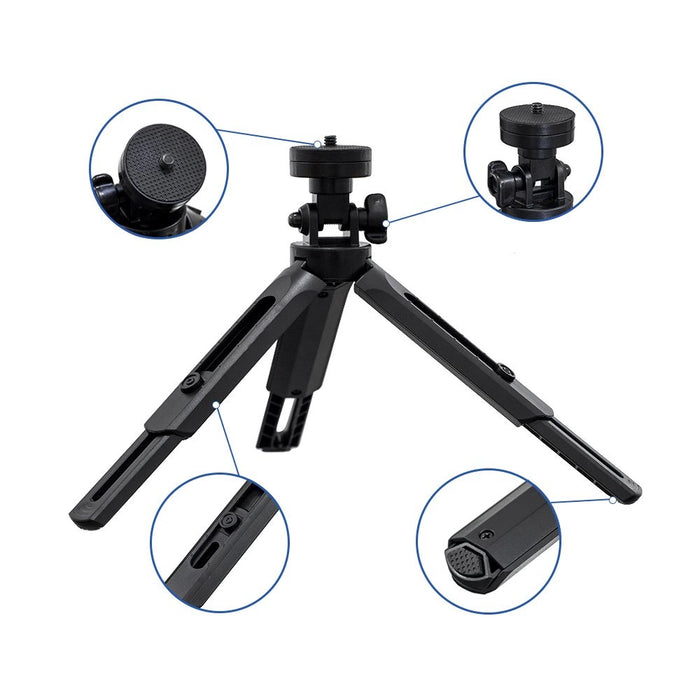 Mini tripod selfie stick holder for phone camera GoPro 16 - 21 cm black