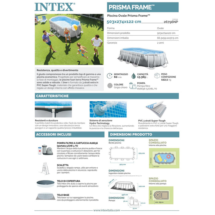 POOL 503X274X122CM INTEX 26796NP