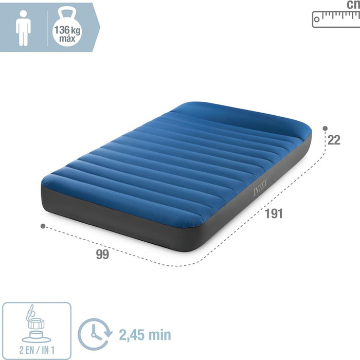 INFLATABLE MATTRESS 99X191X22CM INTEX 64011