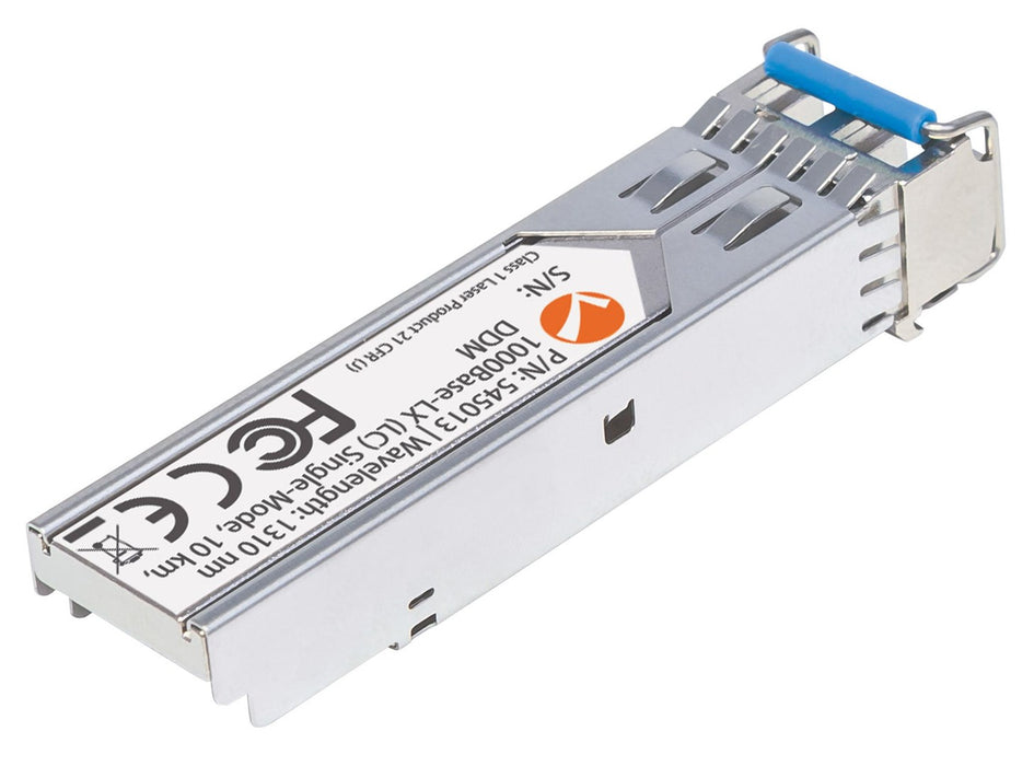 Intellinet Transceiver Module Optical, Gigabit Fiber SFP, 1000Base-Lx (LC) Single-Mode Port, 10km, MSA Compliant, Equivalent to Cisco GLC-LH-SM, Fibre, Three Year Warranty