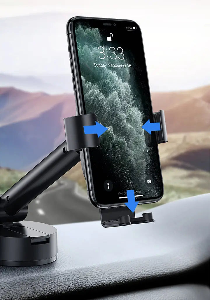 Gravity car mount for Baseus Tank phone with suction cup (black)