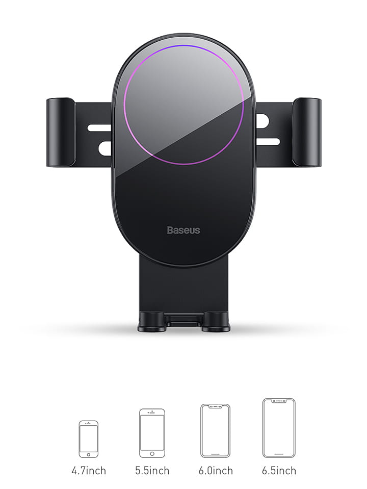 Gravity car mount for Baseus Tank phone with suction cup (black)