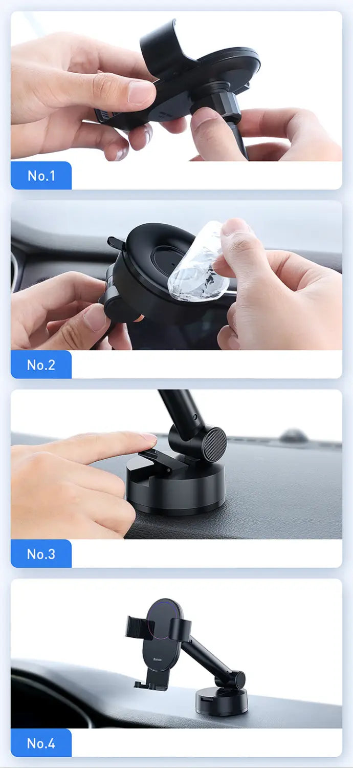 Gravity car mount for Baseus Tank phone with suction cup (black)
