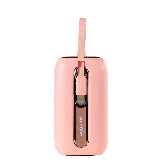 Joyroom mini powerbank 10000mAh Colorful Series 22.5W with 2 built-in USB C and Lightning cables pink (JR-L012)