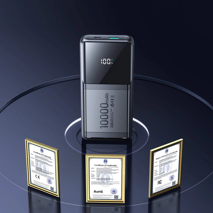 Joyroom JR-PBF19 22.5W 10000mAh Powerbank with Two Built-in Cables - Black