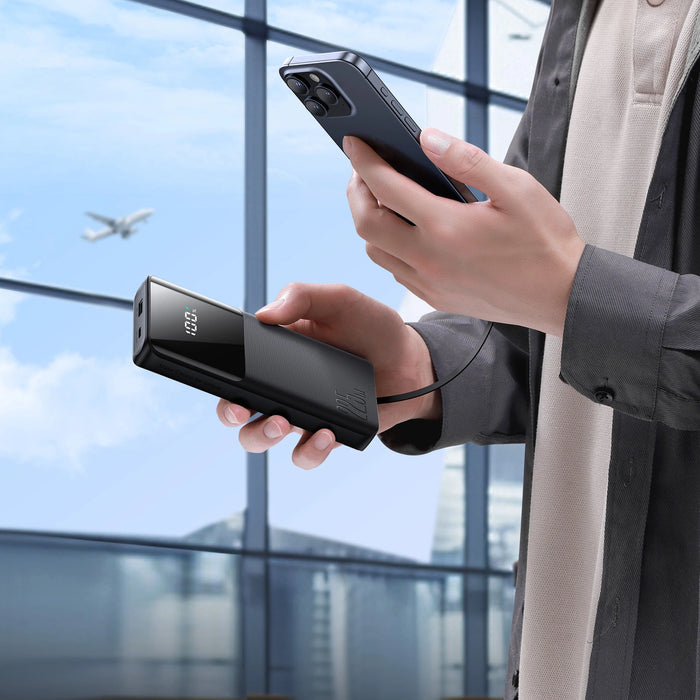 Joyroom JR-PBF19 22.5W 10000mAh Powerbank with Two Built-in Cables - Black