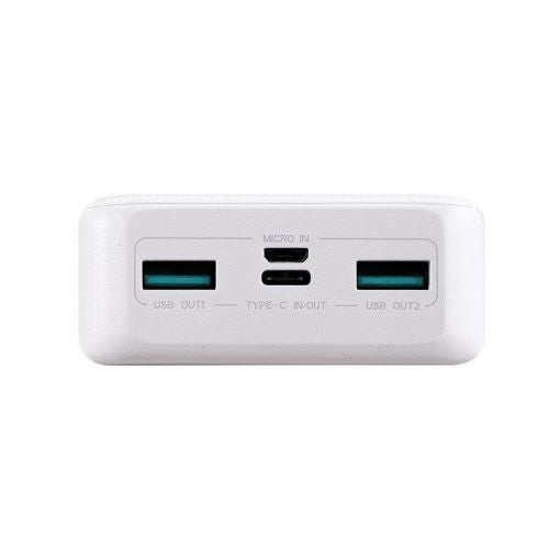 Joyroom Power Bank Dazzling Series with Digital Display C+U+U, PD 22.5W, 20000 mAh with Micro-USB input, White (JR-QP195)