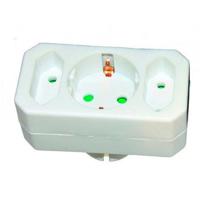 ADAPTER WITH ONE+TWO SOCKETS KONEKTO 1+2 SOCKETS WITH CHILD PROTECTION