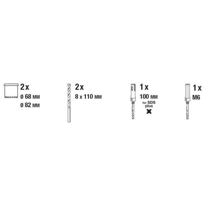 F68 AND 82 MM CONCRETE BOLT SETS KWB