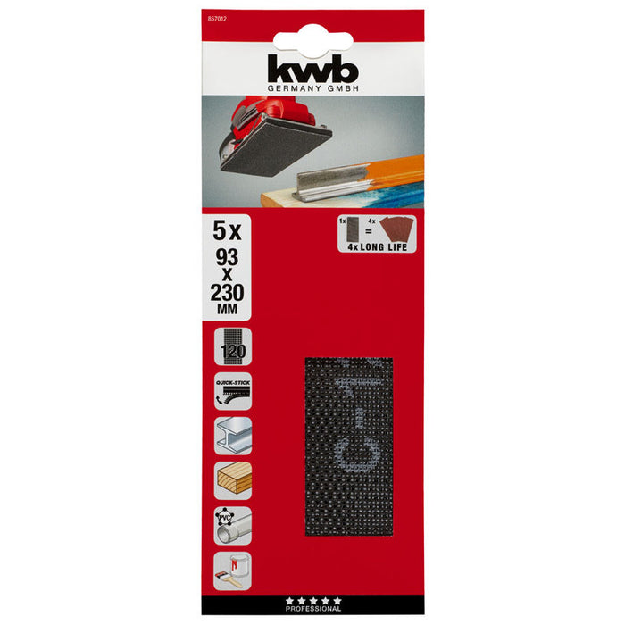 MESH PADS 5 NUMBERS 93X230MM K120 KWB