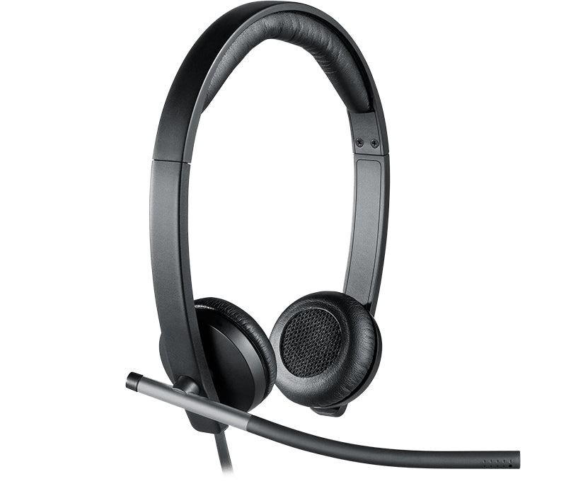 Logitech USB Headset H650e Stereo, Flexible Mic, In-line Controls, Echo Cancellation, Noise-cancelling, USB