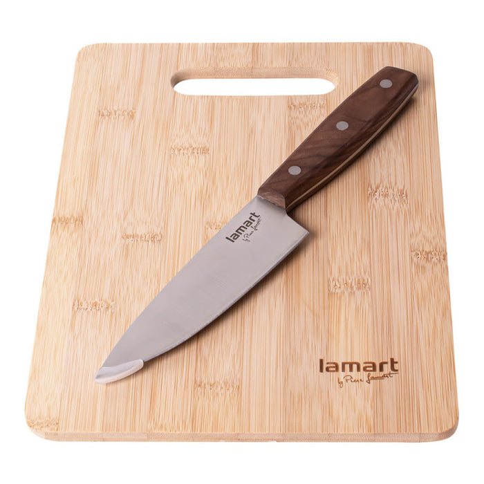 BAMBOO CUTTING BOARD + KNIFE LAMART LT2059