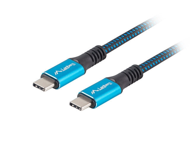 Lanberg USB-C(M) -> USB-C (M) 4.0 cable 0.5m 100W 8K 30Hz Black-Blue