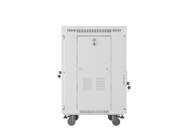 Lanberg rack cabinet 19" free-standing 15U/600x600 (flat pack) with glass door lcd grey v2