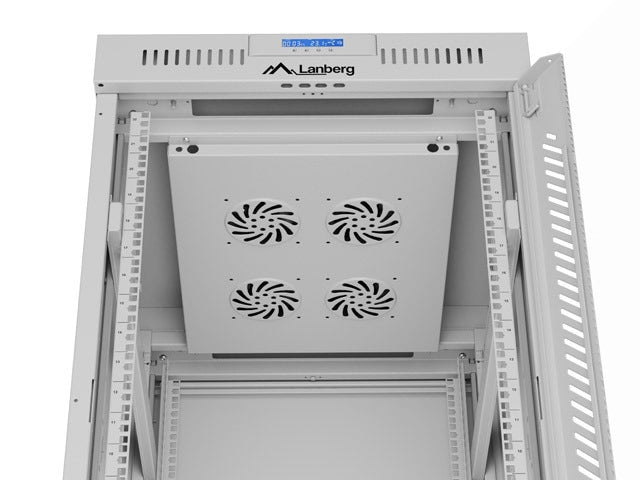 Lanberg rack cabinet 19" free-standing 22U/600x800 (flat pack) with glass door lcd grey v2