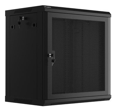 Lanberg rack cabinet 19" wall-mount 12U/600x450 with perforated door black (flat pack)