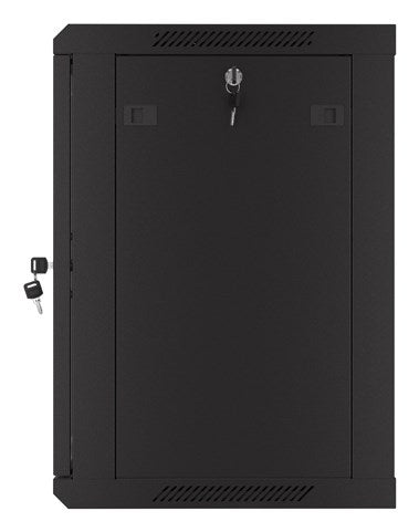 Lanberg rack cabinet 19" wall-mount 12U/600x450 with perforated door black (flat pack)