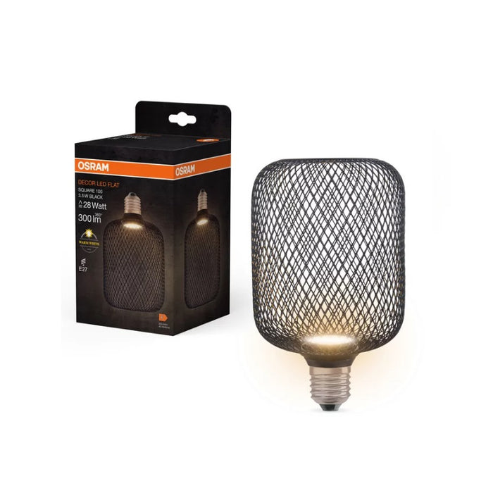 LED LAMP DECOR FLAT SQ100 BLACK 3.5W 827 E27 LEDVANCE