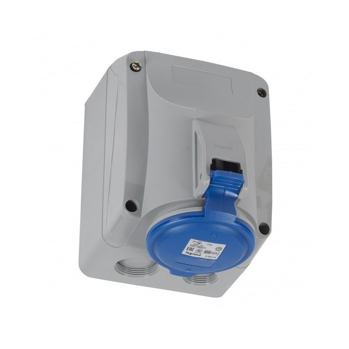 OUTDOOR MOUNTING CONTACT IP44 2P+E, 32A 220/250V LEGRAND - GRAY/BLUE