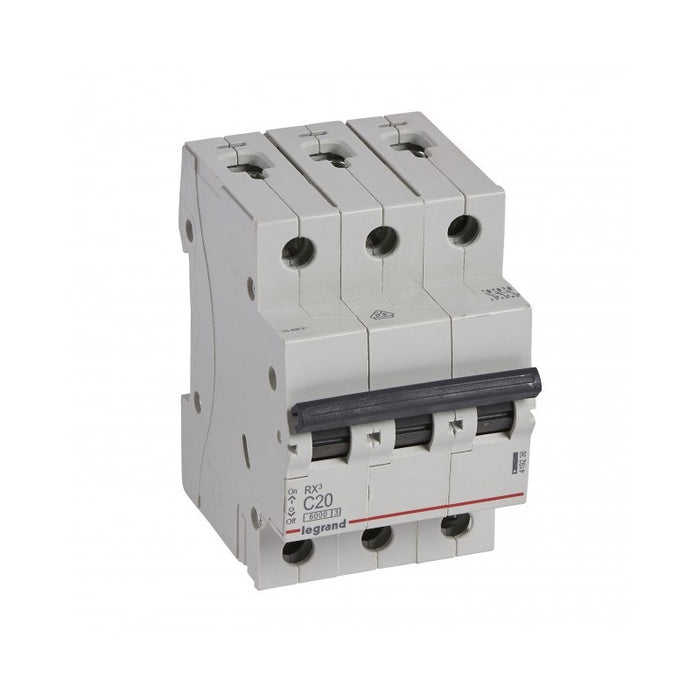 TRIPOLE AUTOMATIC CIRCUIT BREAKER RX³-MCB 3P C 20A 6KA LEGRAND
