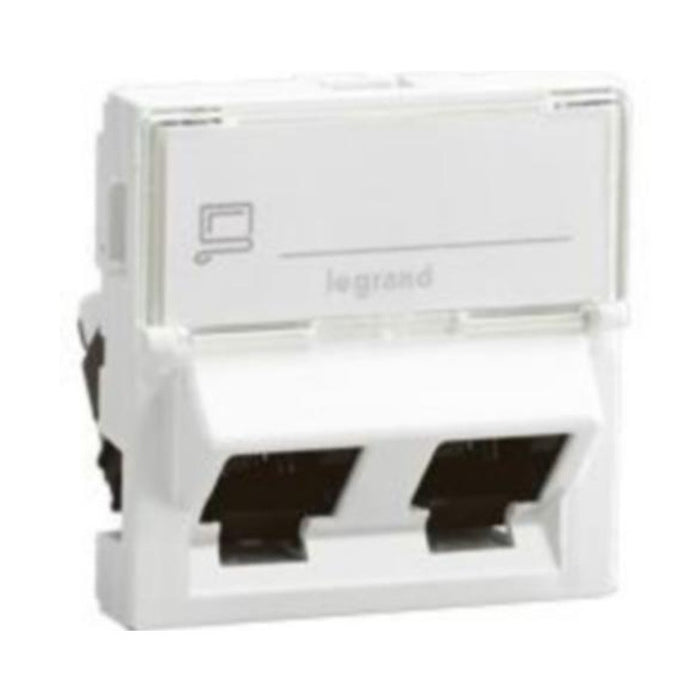 TWO-MODULE SOCKET 2xRJ-45 Cat6 FTP LGR 076506 MOSAIC LEGRAND - WHITE
